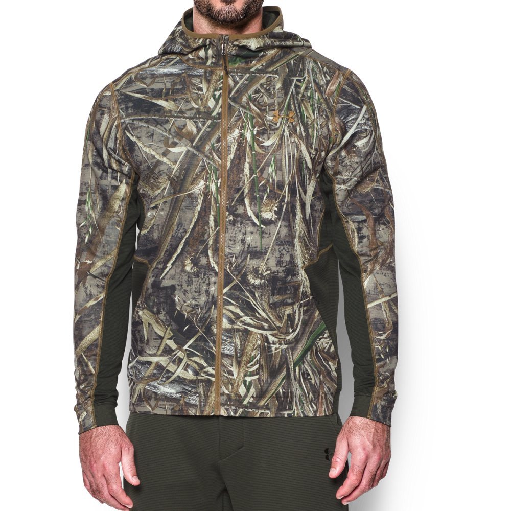 Under Armour Men's Microthread Fleece Hoodie - Lightweight Warm Zip-Up Sweatshirt for Running, Gym & Outdoor Activities