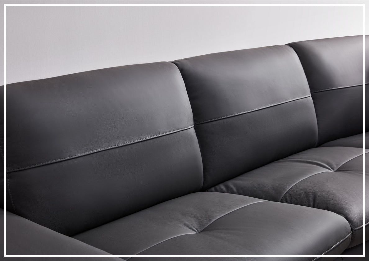 Gio Italia Decker L-Shaped Italian Leather Sectional Sofa - Modern Luxury Living Room Furniture for Home & Office Comfort