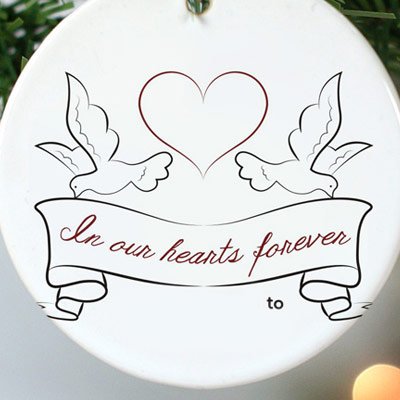 Personalized Ceramic Memorial Christmas Ornament - Custom Photo Keepsake for Loved Ones - Perfect for Tree Decor, Gift for Grieving Families & Holiday Remembrance