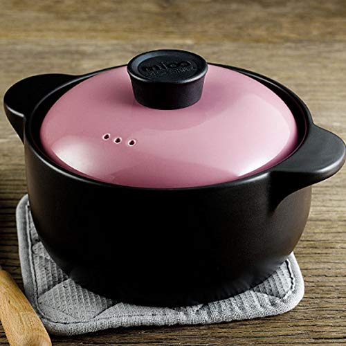 Premium Ceramic Soup Pot - 2.5L High-Temperature Flame Resistant Cooking Pot with Steamer, Multi-Functional Casserole Cookware for Kitchen - Perfect for Soups, Stews, Rice & Slow Cooking