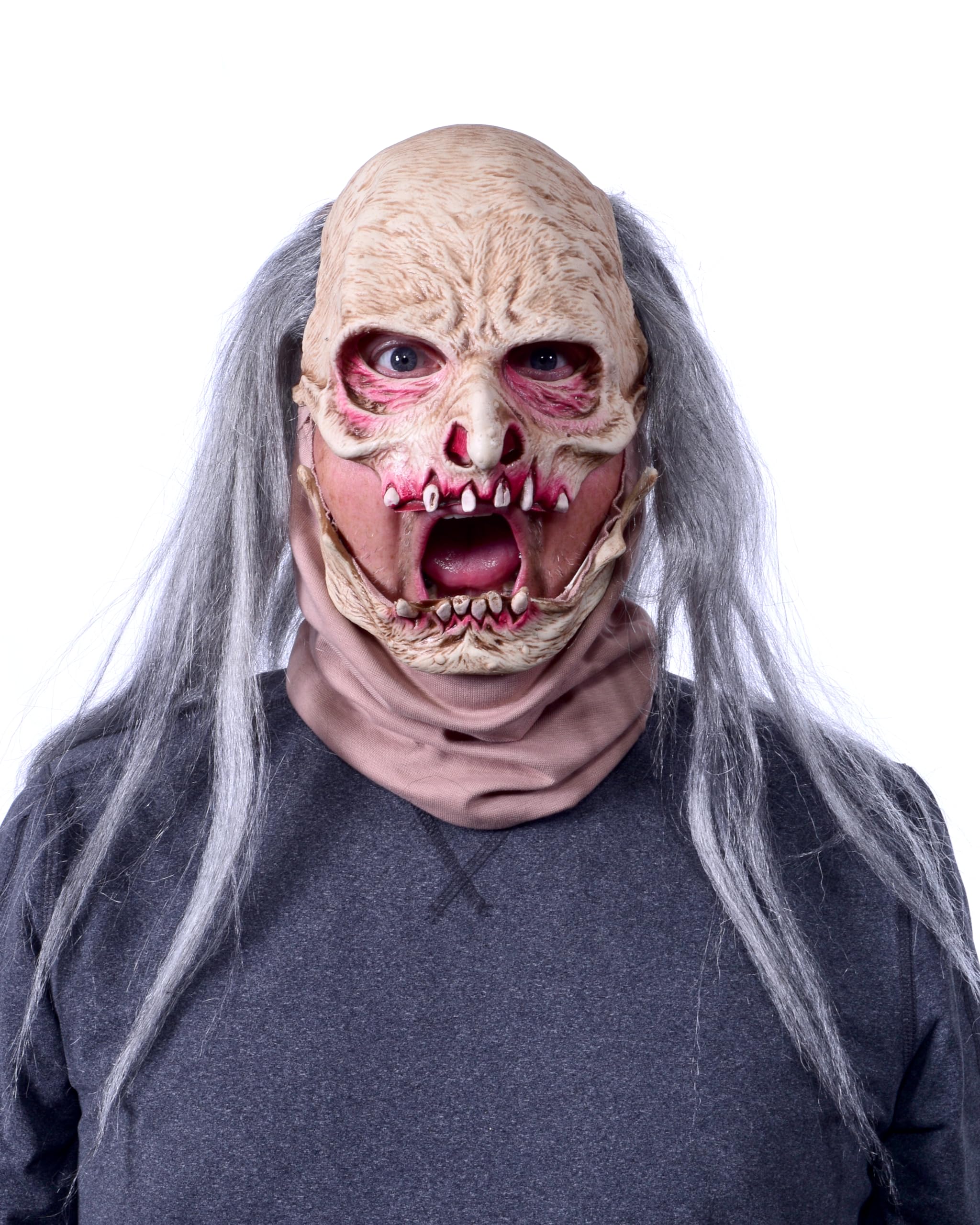 Grave Digger Moving Mouth Mask - Scary Halloween Costume Accessory for Cosplay, Horror Parties & Haunted Houses