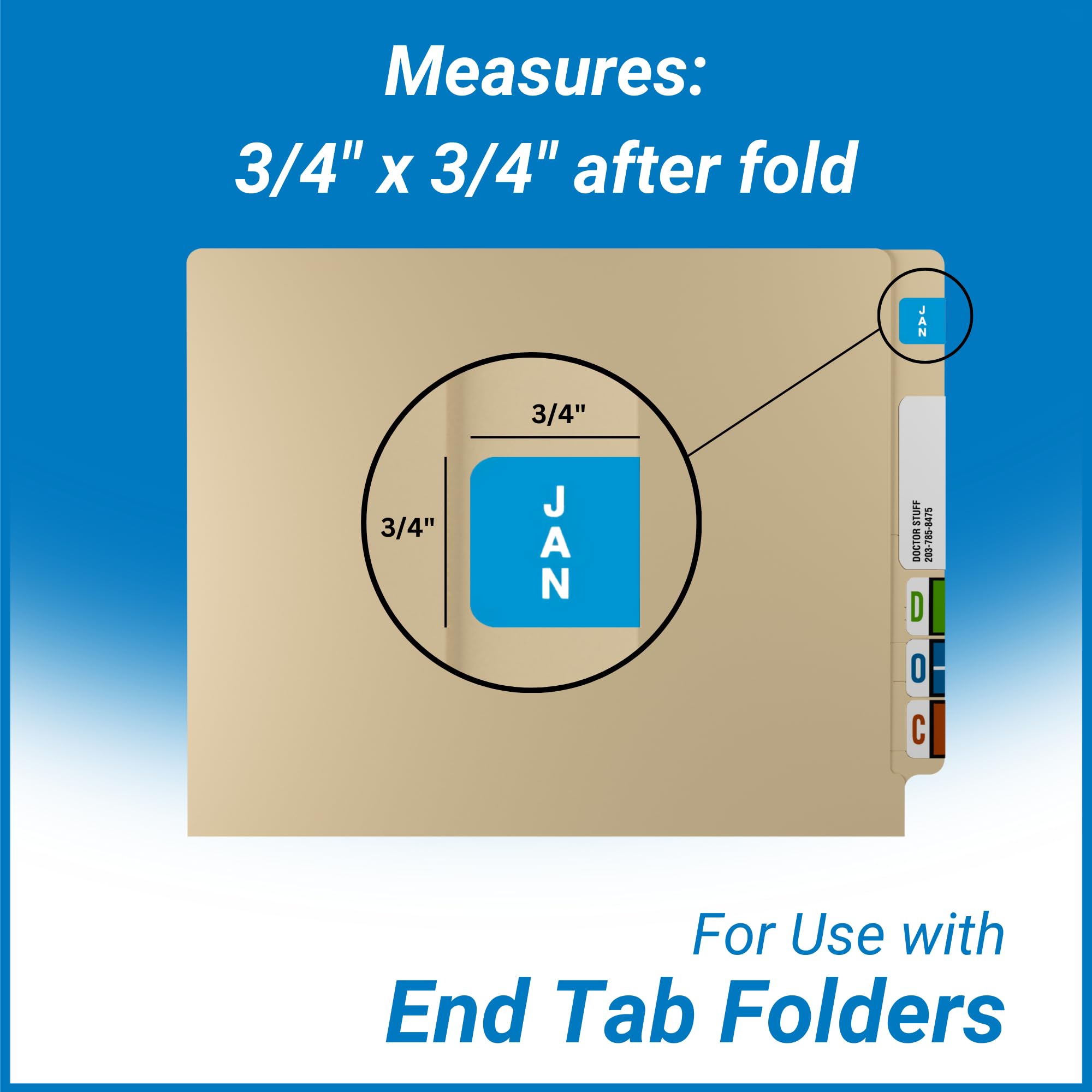 Doctor Stuff - Monthly File Folder Labels, Complete Set January to December, Reynolds & Reynolds RRMM Series Stickers (3/4
