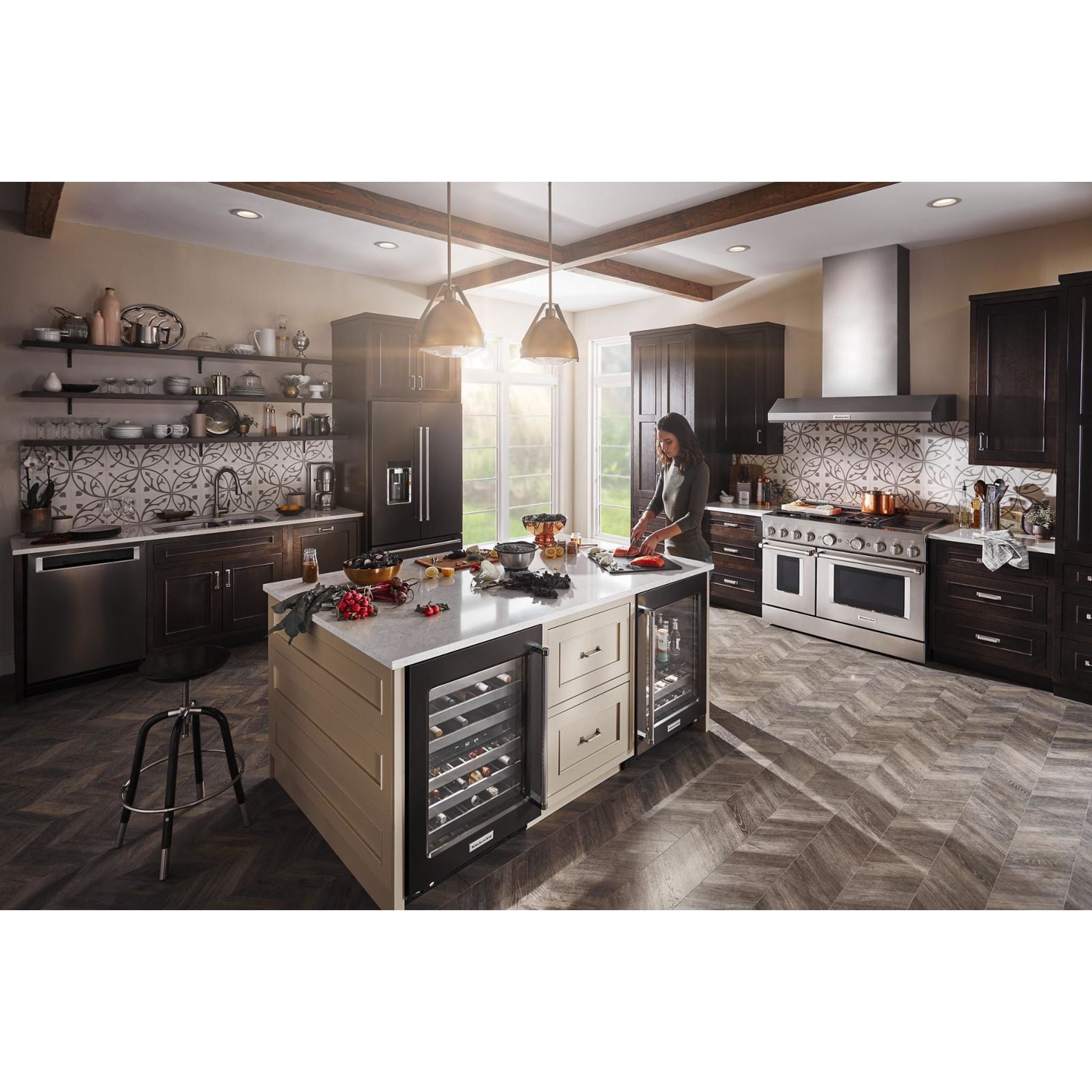 KitchenAid 5.8 cu.ft Gas Range with 5 Burners - Stainless Steel (KFGC558JSS) | Professional Cooking Appliance for Home Chefs | Perfect for Baking, Roasting & Family Meals