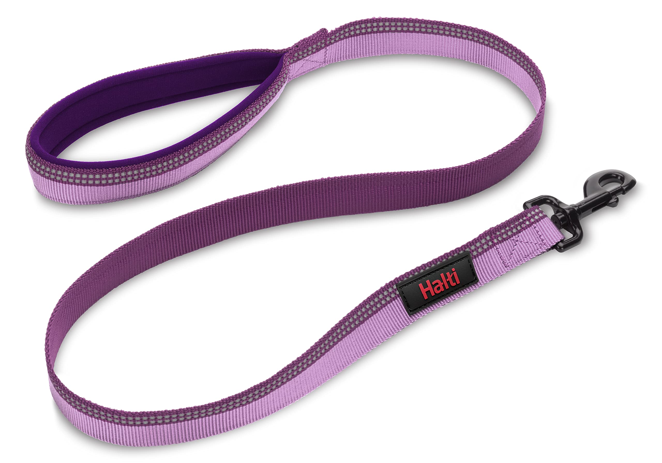 HALTI Reflective Dog Leash with Neoprene Padded Handle - Premium Nylon Pet Leash for Medium & Large Dogs, Comfortable & Durable (Large Size, Purple) - Perfect for Walking, Running & Outdoor Adventures with Your Puppy or Adult Dog