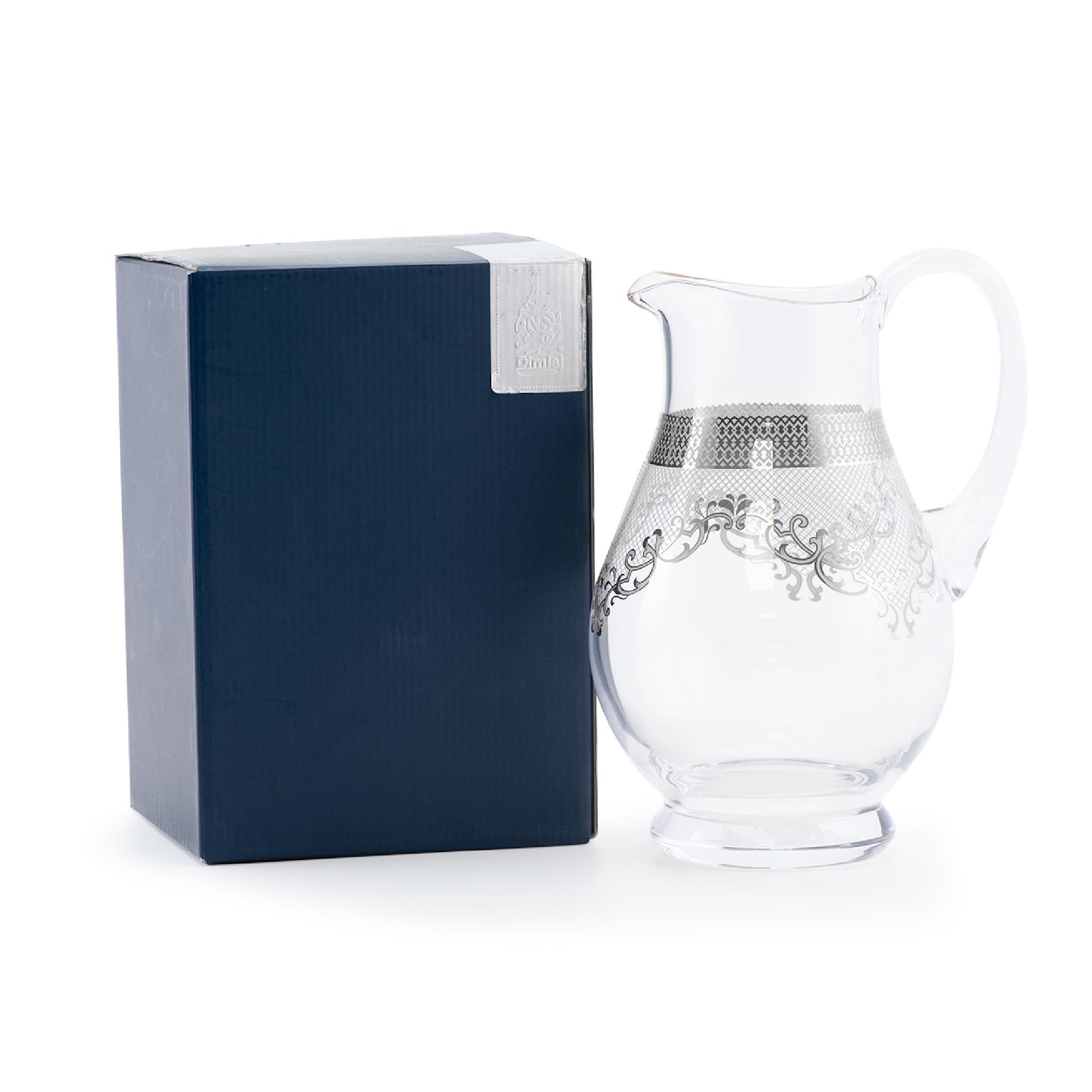 Dimlaj Trina Jug with Handle - Platinum Finish, 1L Pitcher for Water, Juice & Iced Tea - Perfect for Home, Kitchen & Outdoor Entertaining