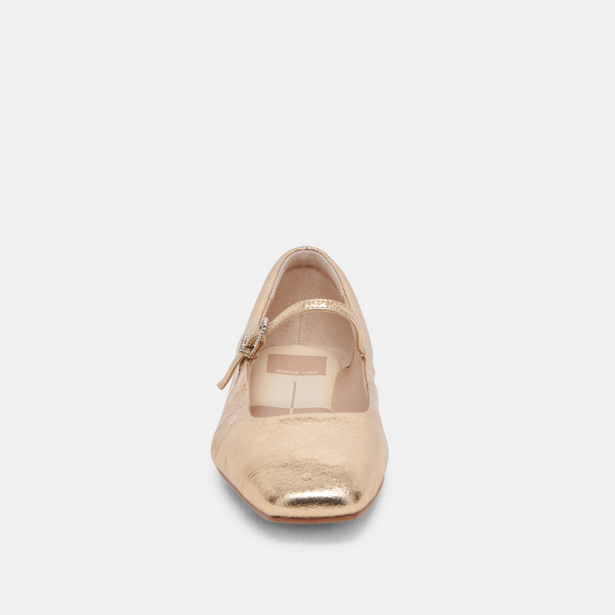 REYES WIDE BALLET FLATS - Distressed Gold Leather Women's Comfortable Flat Shoes for Casual Wear, Office & Daily Outfits