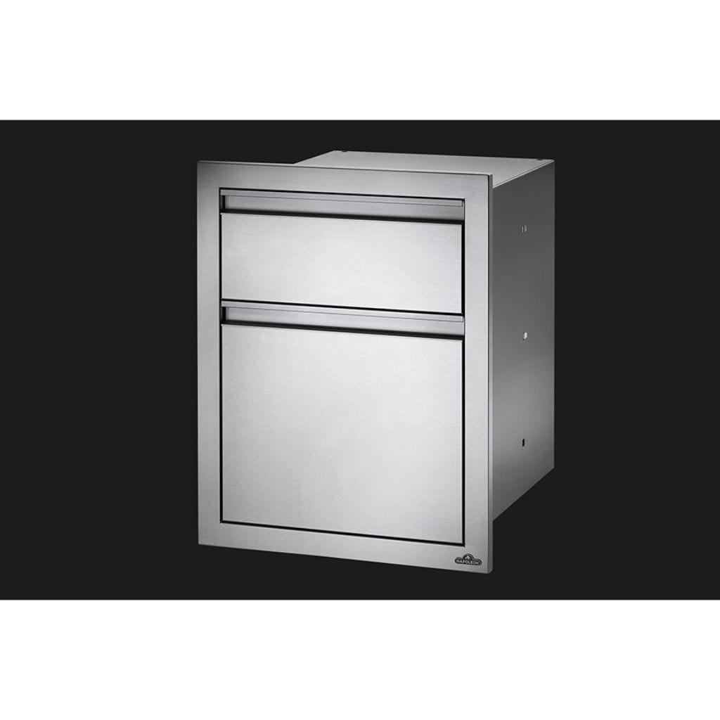 Napoleon 18 X 24 Inch Stainless Steel Double Drawer for Kitchen & Restaurant - Perfect for Food Storage, Utensil Organization & Commercial Use