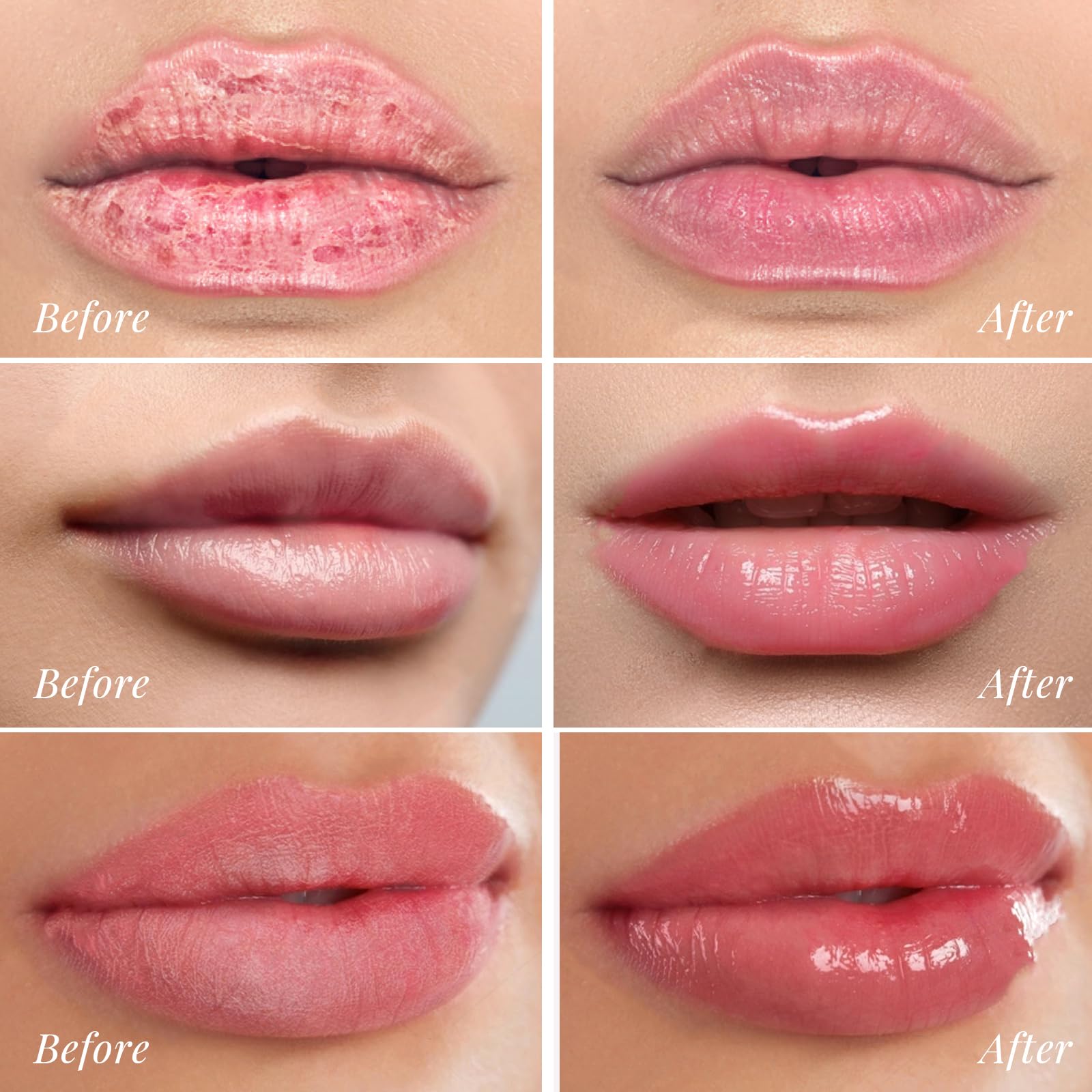 Overnight Lip Mask & Moisturizer with Collagen & Shea Butter - 4 Pack Intensive Treatment for Dry, Chapped, Dark Lips | Hydrating Lip Care Gift Set | Perfect for Nighttime Use & Daily Lip Nourishment