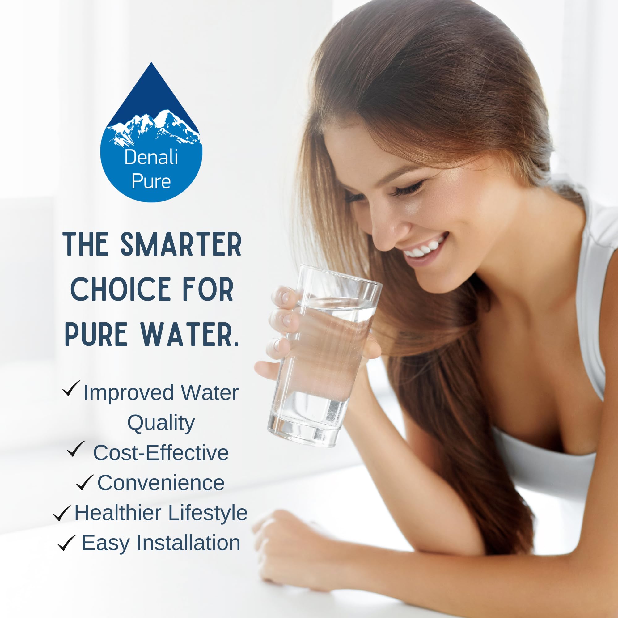 4-Pack GE MWF/MWFP Refrigerator Water Filter Replacement - Compatible with General Electric PSS26LGRBWW, Pure Drinking Water for Home & Office Use