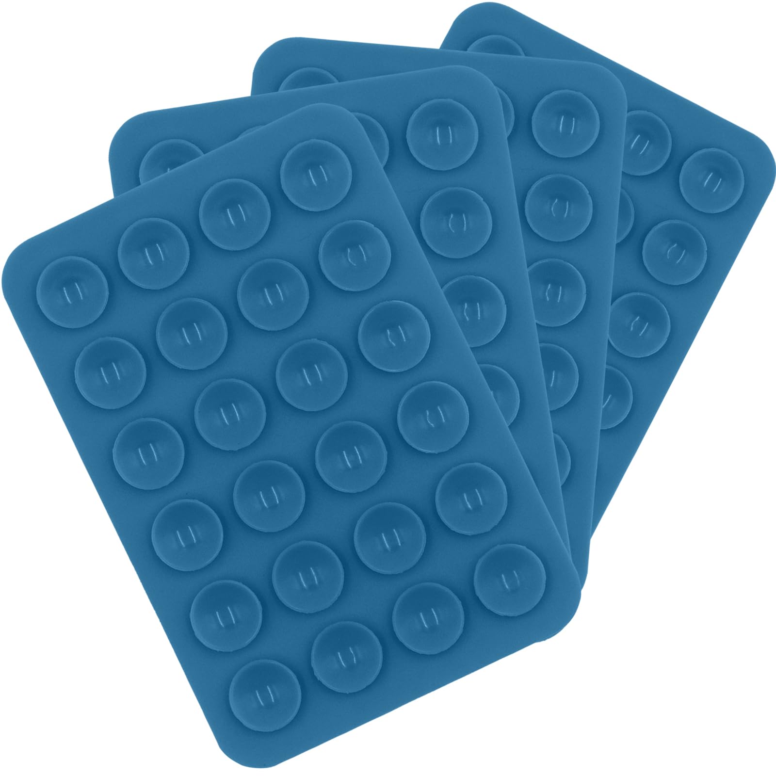 Keepzi 4 Pack Blue Adhesive Phone Holder for iPhone - Strong Suction Cup Sticky Grip Mount for Car Dashboard, Mirror & Wall - Universal Phone Stand Accessories for Hands-Free Viewing & Video Calls