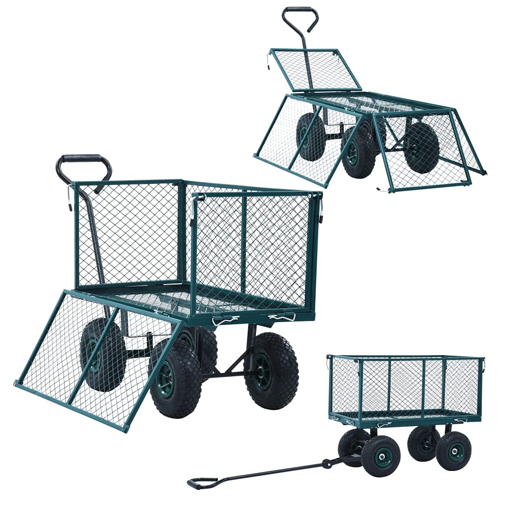 Heavy Duty Garden Hand Trolley Cart - 771.6 lb Capacity, Green Outdoor Utility Wagon for Yard Work, Landscaping, Moving Supplies & Farm Use