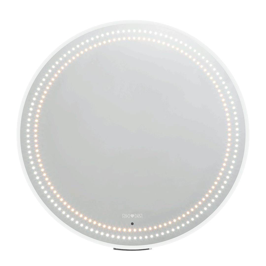 Premium LED Riki Wall Mount Vanity Mirror with Remote Control - Dimmable Touch Screen Bathroom Mirror for Makeup, Shaving & Home Decor