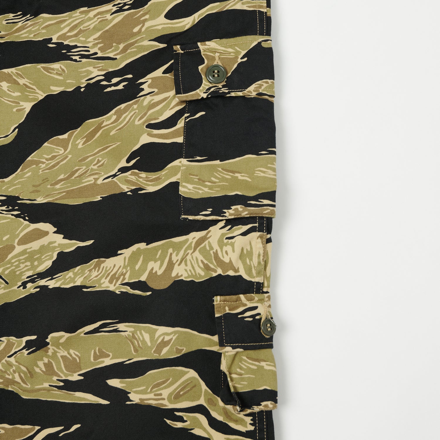 Buzz Rickson's BR41903 Gold Tiger Stripe Tactical Pants - Black | Military Style Cargo Pants for Outdoor Adventure & Airsoft Enthusiasts