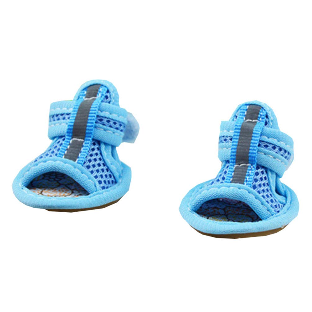 Breathable Mesh Dog Boots for Small Dogs - 4pcs Summer Dog Shoes with Anti-Slip Soles - Perfect for Puppy Walking, Beach Trips & Hot Pavement Protection