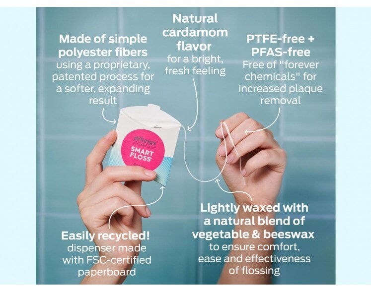 Dr. Tung's Smart Dental Floss - Extra Strong, All-Natural, Vegan & Eco-Friendly Floss for Effective Plaque Removal | Perfect for Travel, Home & On-The-Go Oral Care