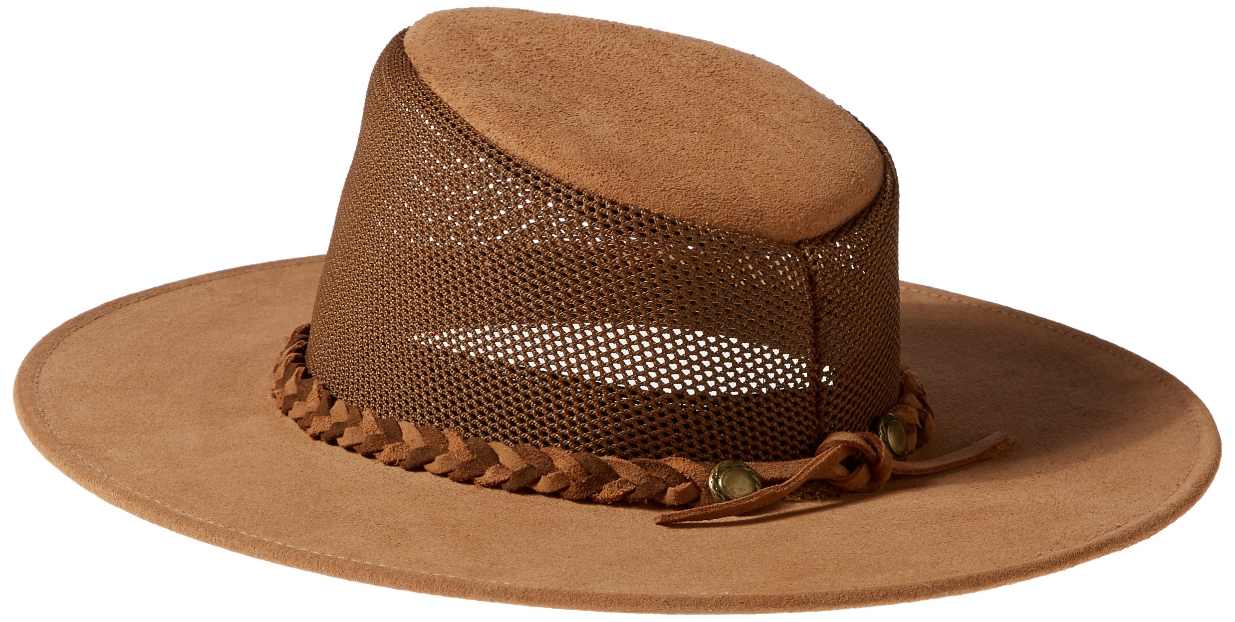 Henschel Cowhide Suede Explorer Hat with Mesh Crown - Stylish Outdoor Adventure Cap for Hiking, Camping & Travel