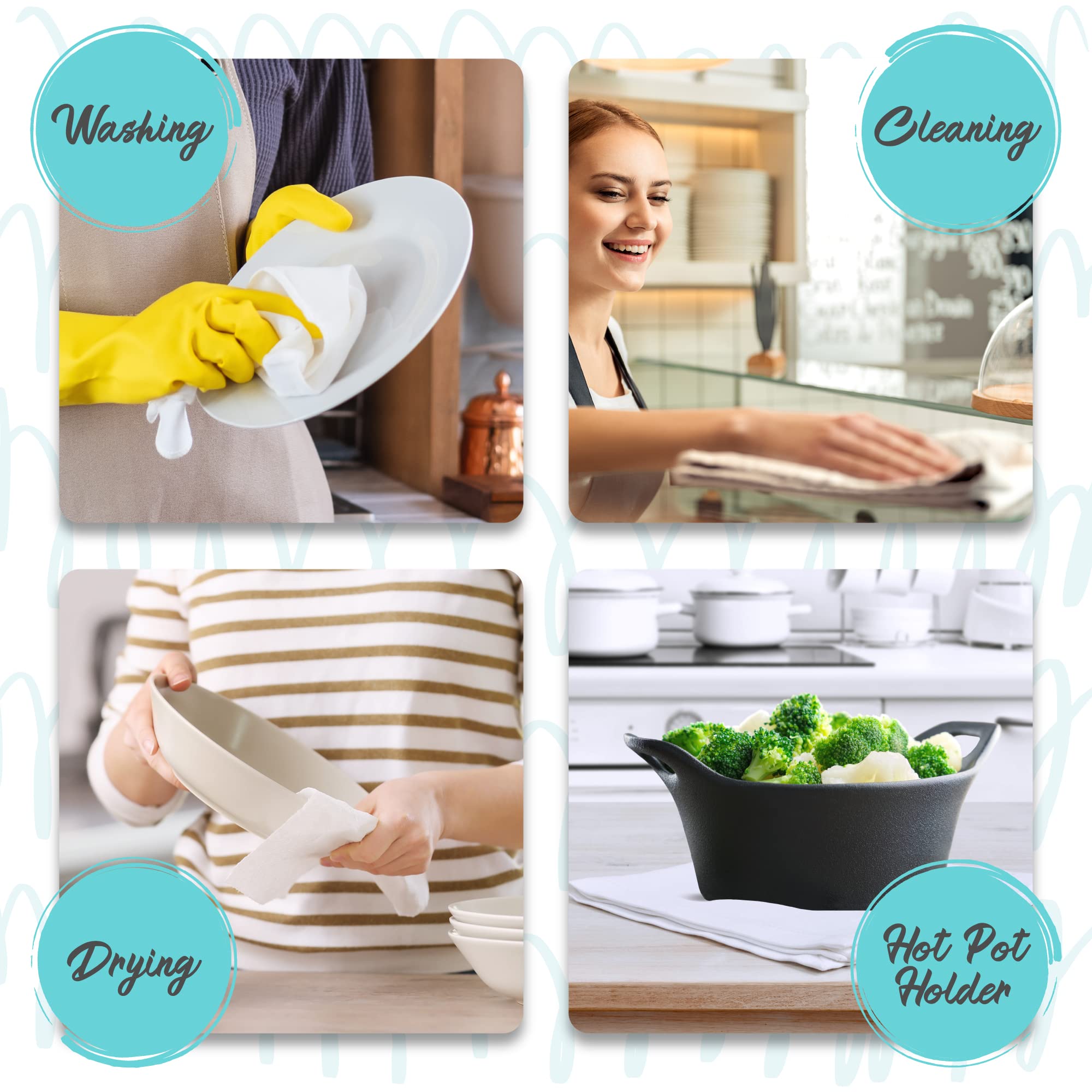 Moonlight Makers Funny Dish Towels Set of 3 - Fiesta Themed Kitchen Towels with Humorous Designs (Margarita, Taco & Tequila Patterns) - Absorbent Flour Sack Towels for Farmhouse Kitchen Decor - Perfect for Parties, Mexican Themed Dinners & Gifts