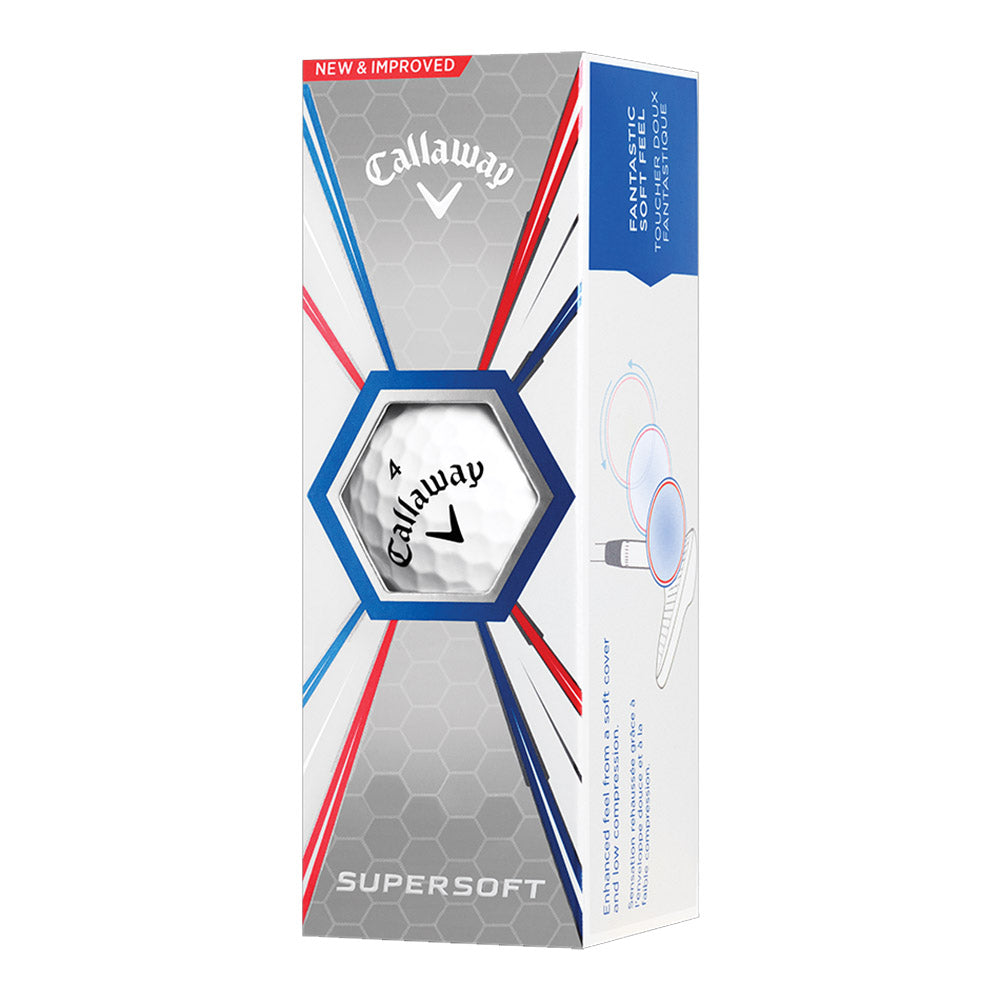 Callaway Supersoft 19 Golf Balls - Premium White Golf Balls for Distance & Accuracy | Perfect for Beginners & Low Handicap Players | Ideal for Practice & Tournament Play