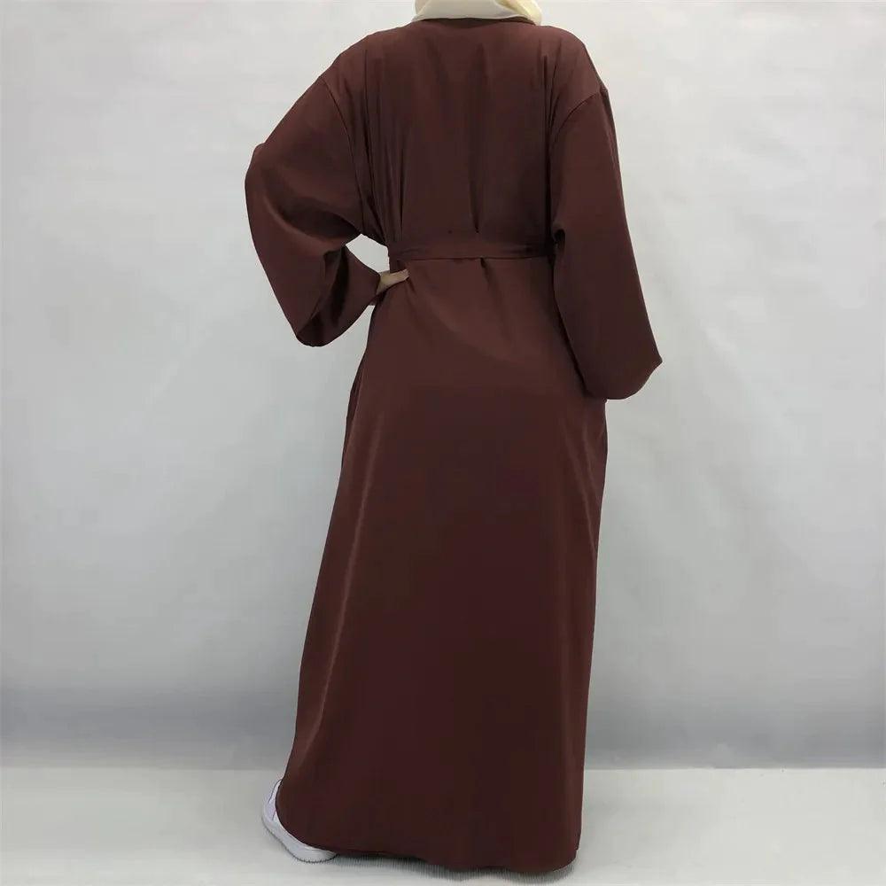 2 Piece Dubai Kimono Abaya Set for Women - Islamic Prayer Dress, Eid Outfit & Modest Fashion Wear - Perfect for Mosque, Special Occasions & Everyday Elegance
