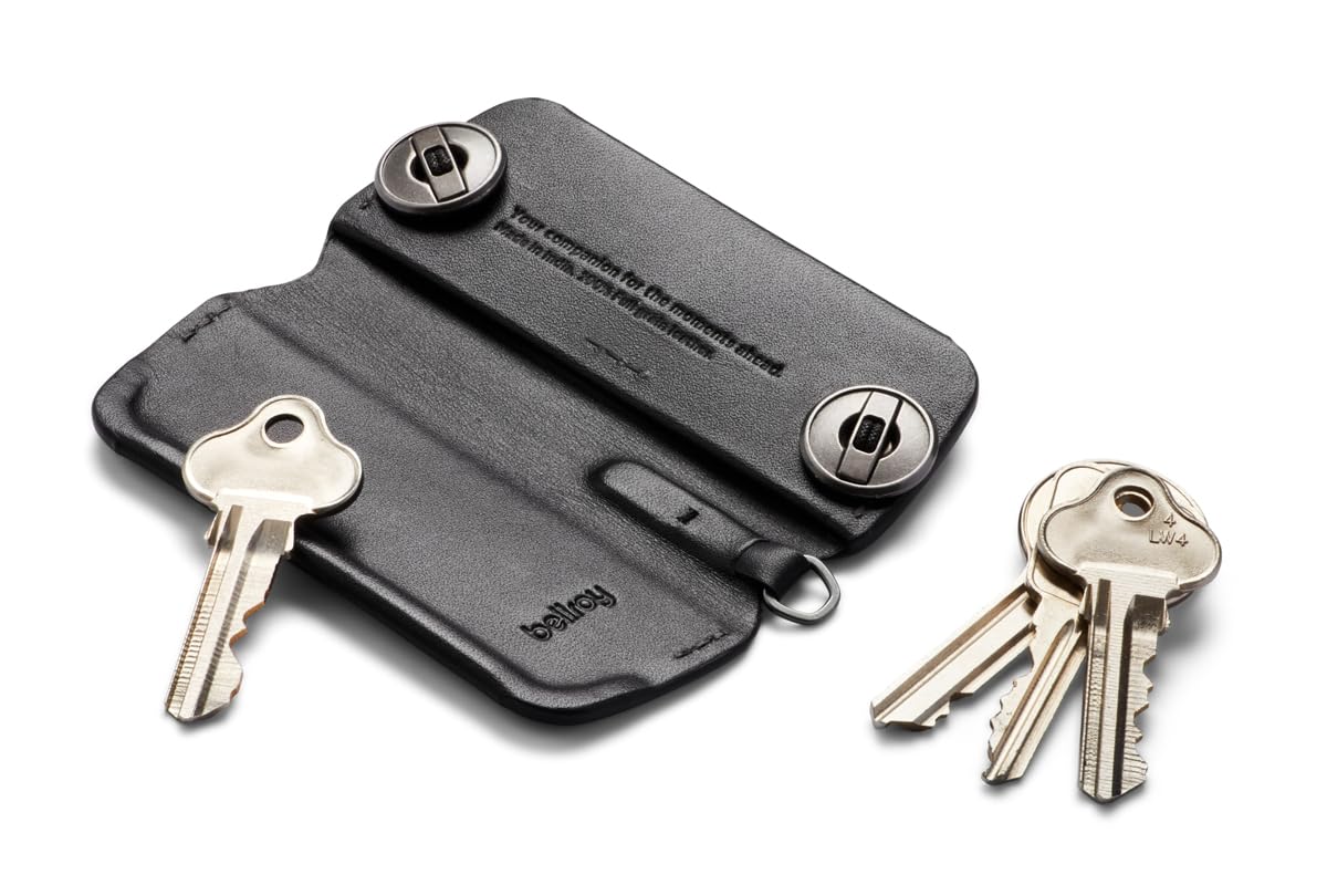 Bellroy Key Cover Plus – Third Edition | Premium Leather Key Holder for 4-8 Keys | Black | Perfect for Home, Office & Travel Organization