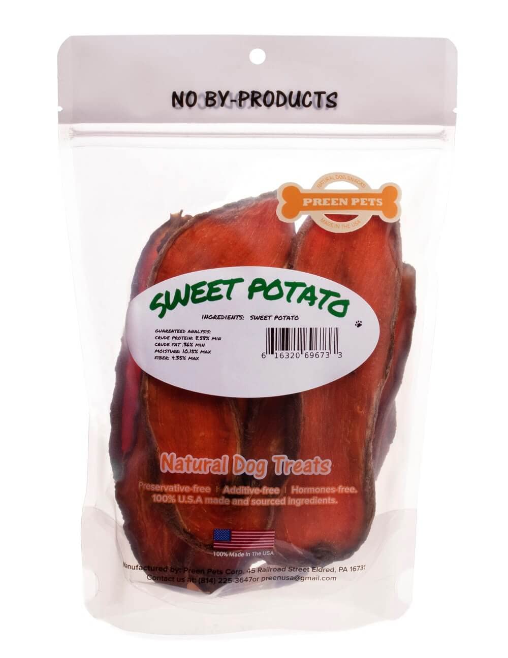 Preen Pets Natural Sweet Potato Dog Treats – 100% USA Grown, 1LB Bag – Healthy Snacks for Training & Dental Care