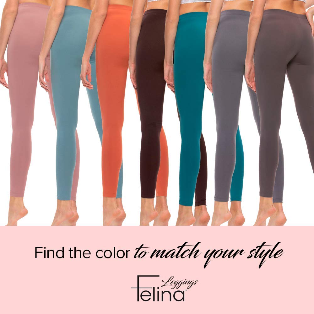 Felina Velvety Super Soft Lightweight Leggings 2-Pack for Women - High Waisted Yoga Pants, Workout Clothes, Lounge Wear - Perfect for Gym, Running, Pilates & Everyday Comfort