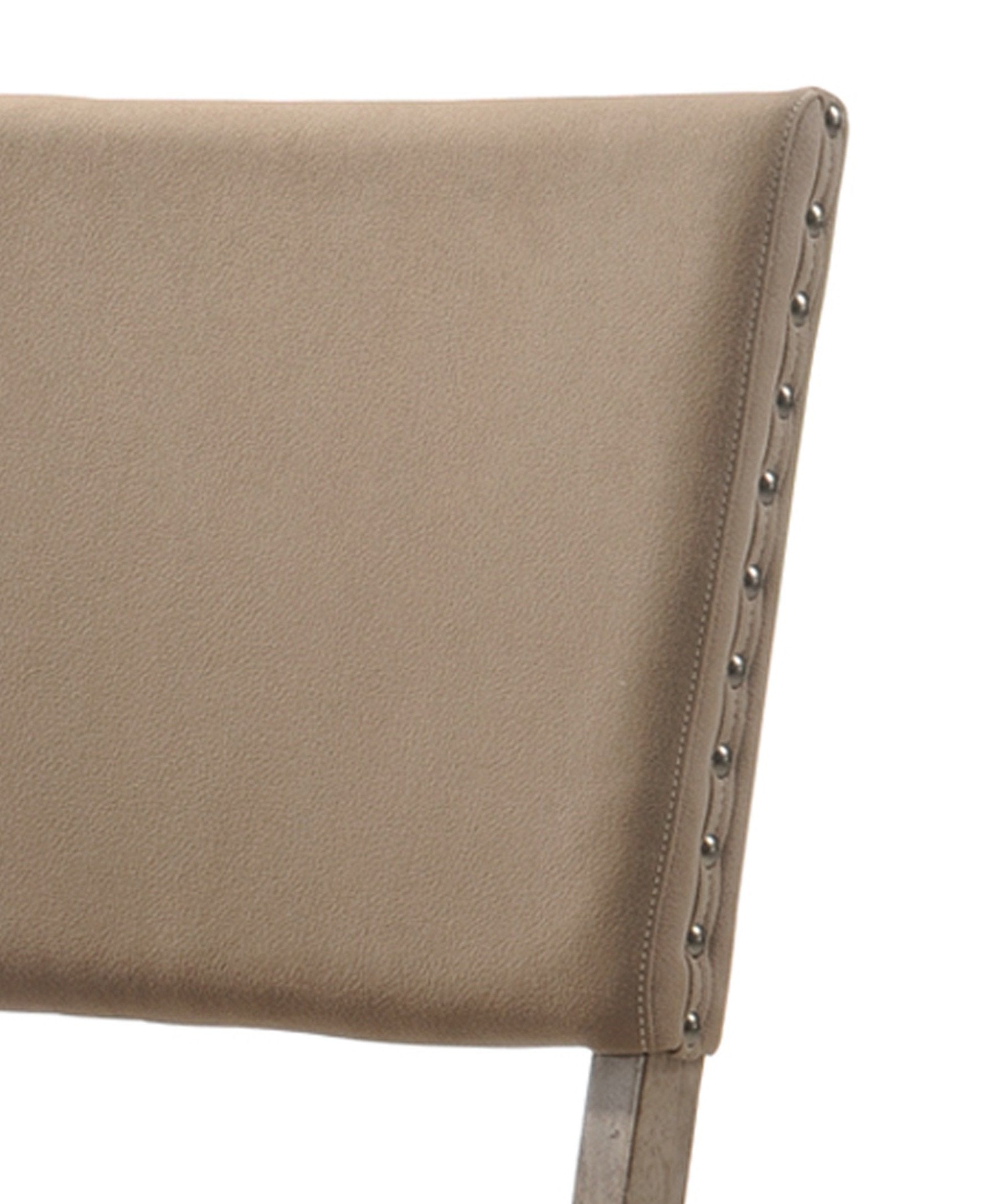 Roundhill Furniture Birmingham Script Printed Driftwood Finish Dining Chair with Nailhead Trim - Set of 2 - Farmhouse Style Kitchen & Dining Room Seating for Home Decor