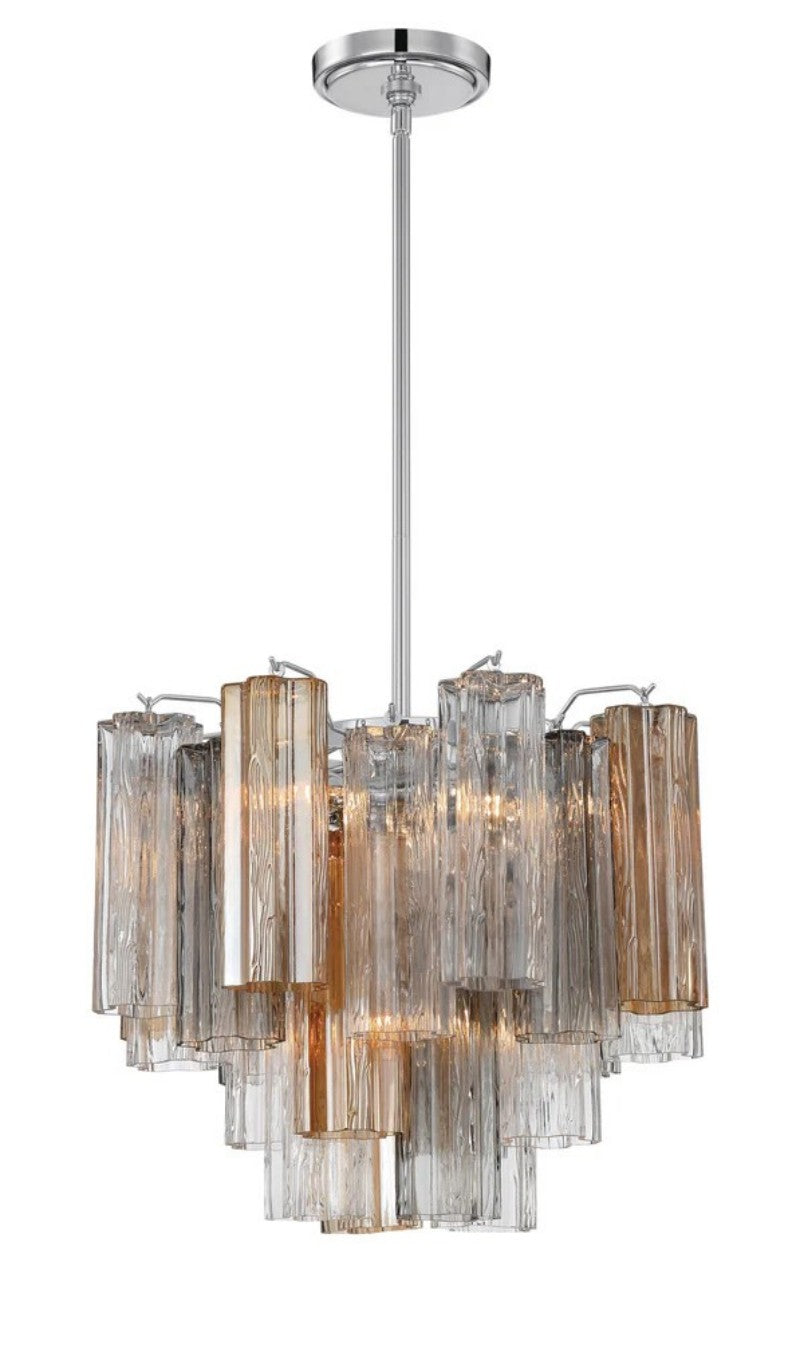 Addens 4-Light Modern Crystal Chandelier for Dining Room, Living Room, Bedroom - Elegant Ceiling Lighting Fixture for Home Decor