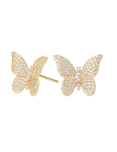 Gold - White CZ Butterfly