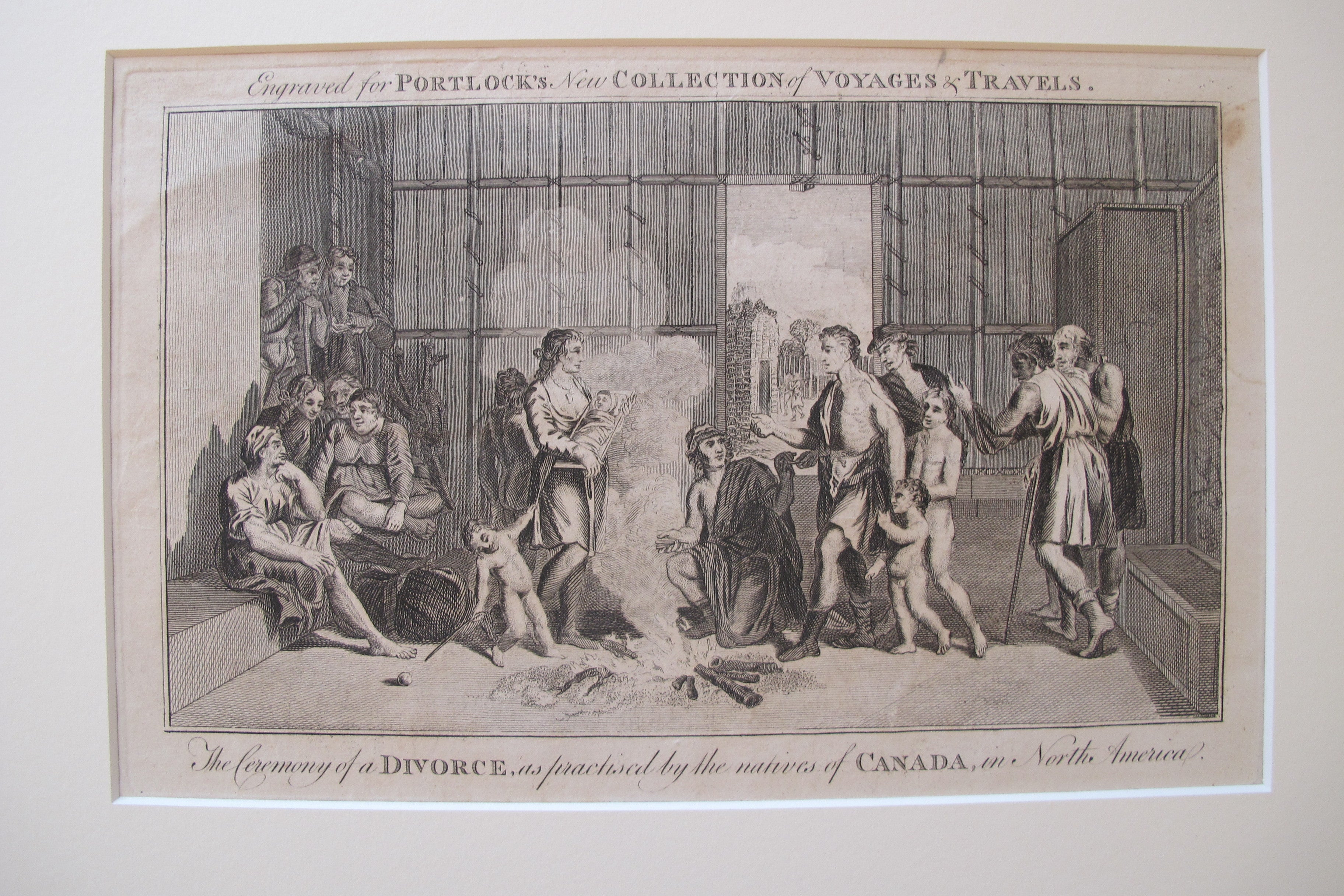1780 British Copperplate Engraving: Native Canadian Divorce Ceremony in North America | Historical Art Print for Collectors & Decor