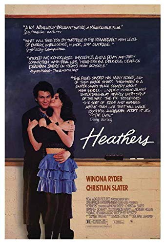 Heathers Movie Poster - Winona Ryder & Christian Slater Wall Art Decor - 36x24 Inches - Vintage Film Print for Home Theater, Bedroom & Office