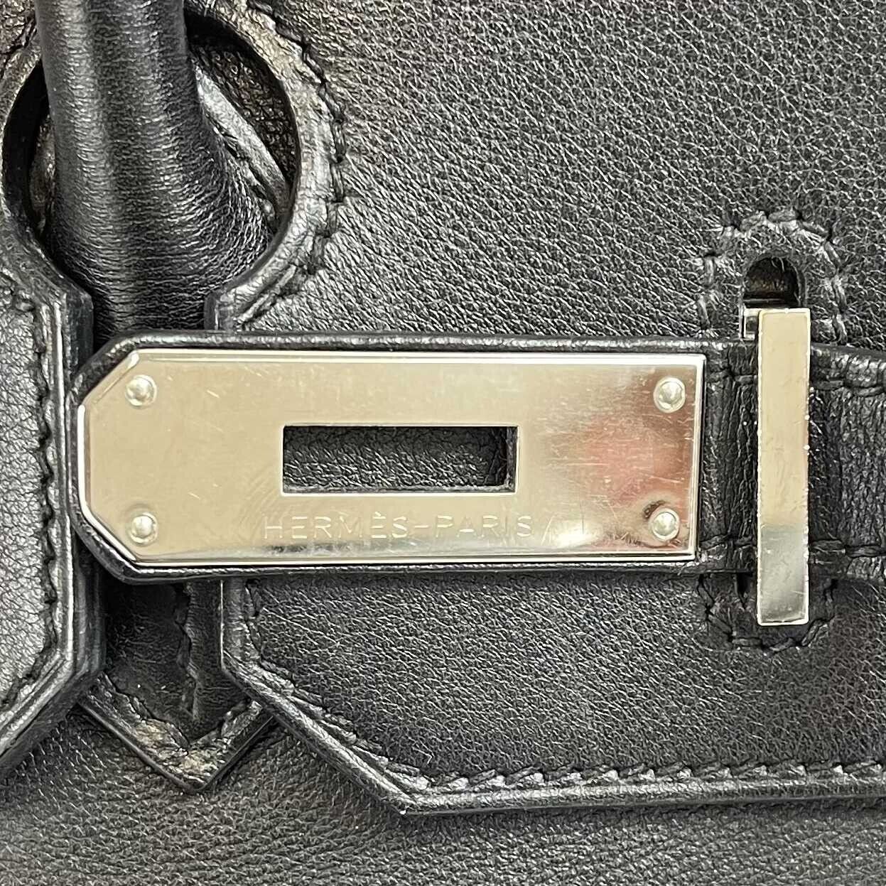 Authentic Hermes Birkin 35 Black Swift Leather Bag with Palladium Hardware | Luxury Handbag for Women | Perfect for Office, Travel & Special Occasions