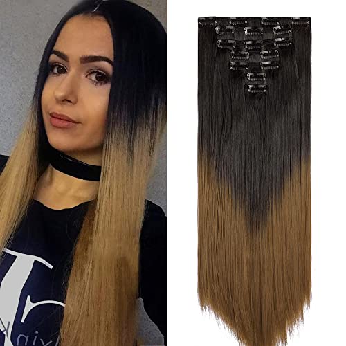 Dark Brown To Ginger Brown(Straight)