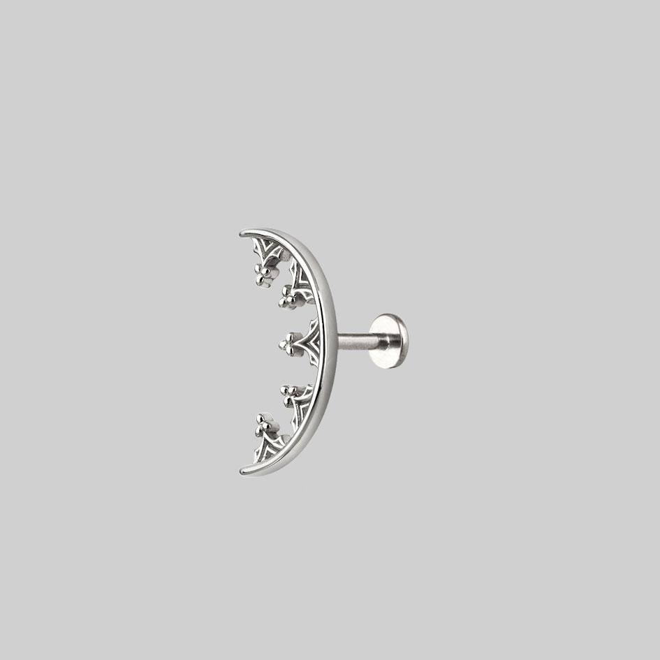 MORWENA Gothic Arch Stud Earrings in Silver - Perfect for Punk, Gothic, and Alternative Fashion Styles