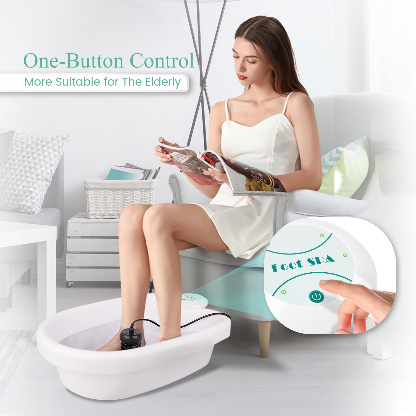 Ionic Detox Foot Spa Machine - Portable Foot Bath with 200 Liners & 2 Super Ion Arrays for Home Beauty & Relaxation | Perfect for Stress Relief, Detoxification & Spa Day at Home