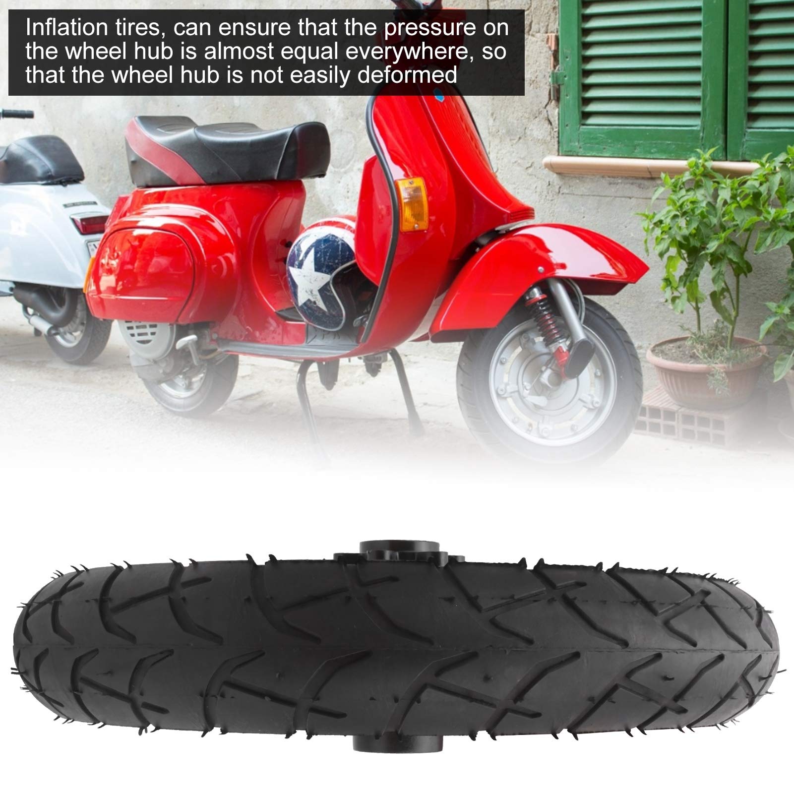 VBESTLIFE 12-Inch Anti-Shock Rubber Tire with Aluminum Alloy Wheel Hub - Replacement for Electric Scooters, Mopeds, and Mobility Scooters - Perfect for Urban Commuting and Outdoor Adventures