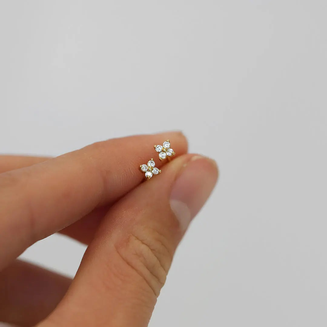 Pip Flower Stud Earrings for Women - Dainty Floral Studs for Everyday Wear | Perfect for Casual, Office & Date Night Outfits