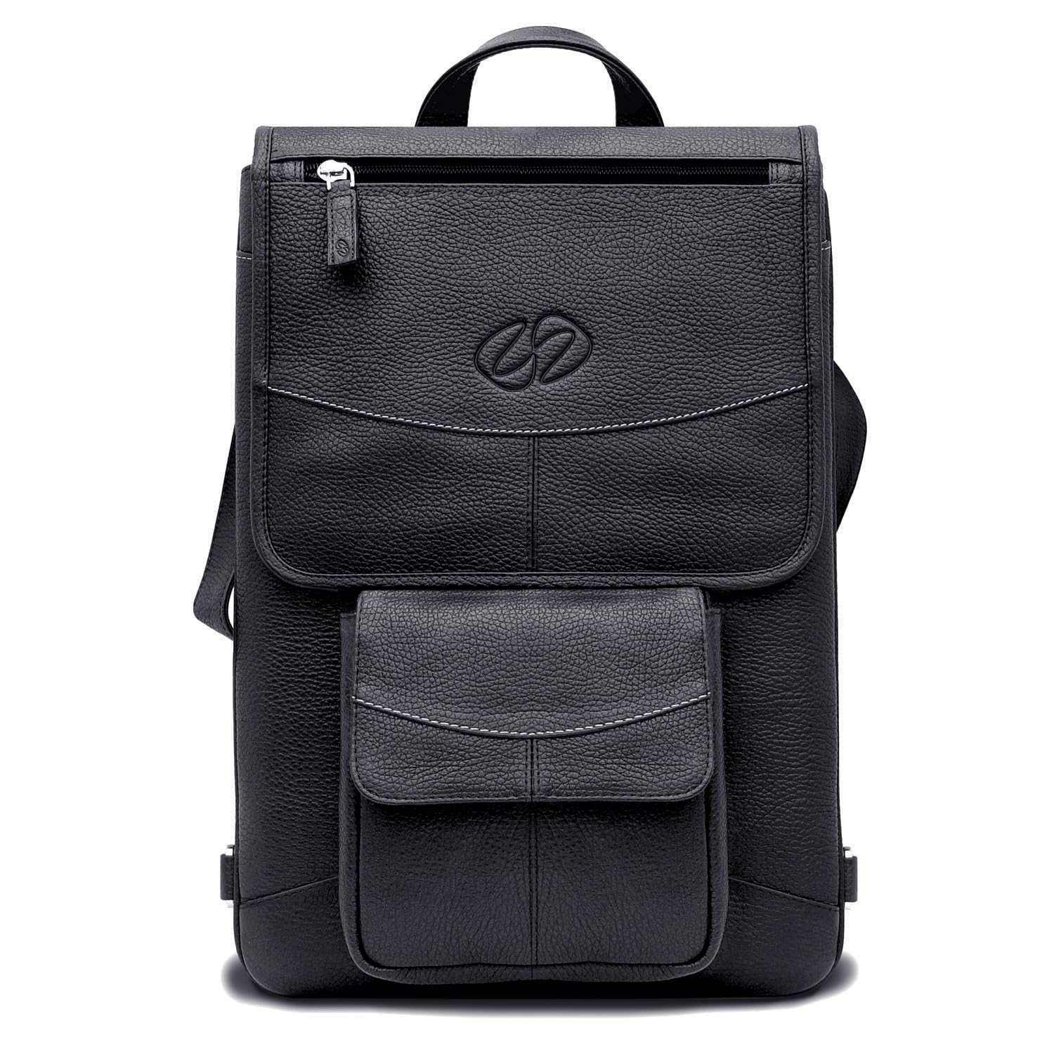 Premium Leather Crossbody Bag & Backpack for MacBook Air 15 & Pro 13-15 Inch | Stylish Protective Laptop Case for Apple MacBook | Perfect for Work, Travel & College Campus Use