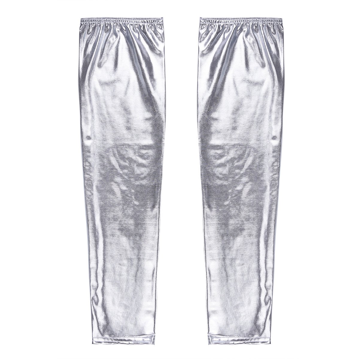 iEFiEL Women's Shiny Patent Leather Thigh High Stockings - Stretchy Footless Tights for Fashion, Cosplay & Night Out Outfits