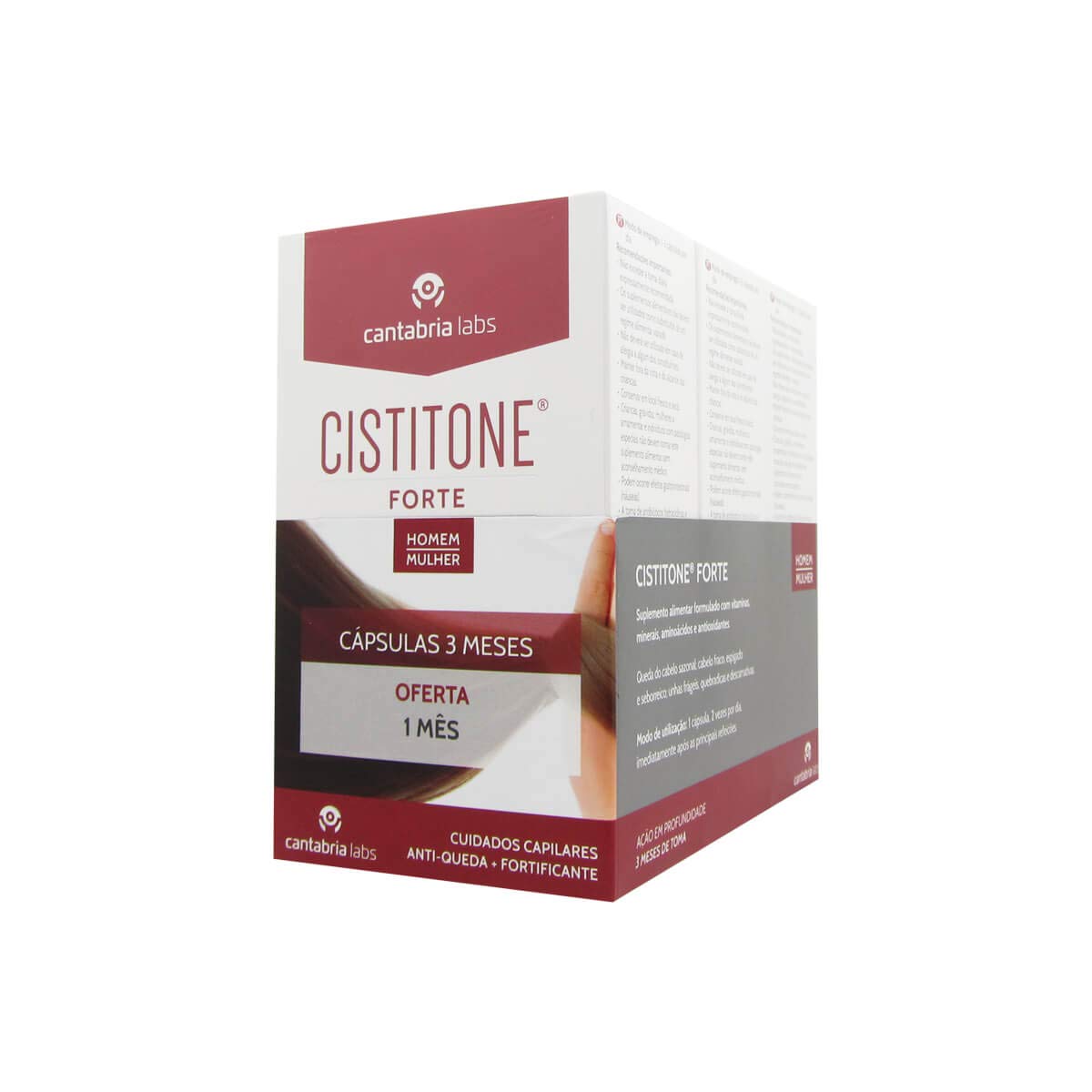 Cistitone Strong Pack Hair and Nails Supplement - 3 Bottles x 60 Capsules Each - Promotes Healthy Hair Growth & Stronger Nails - Perfect for Daily Beauty Routine and Wellness Support