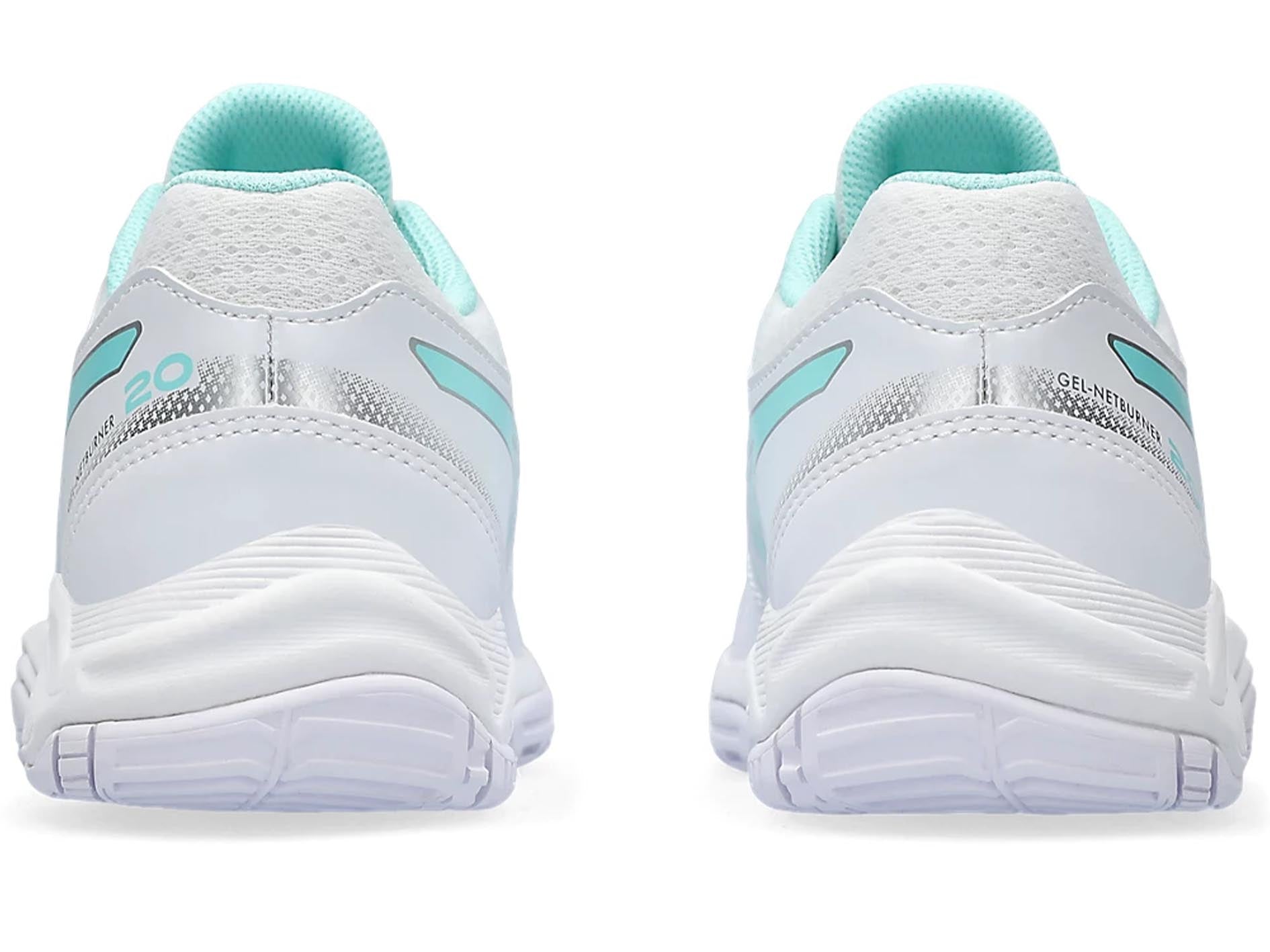 ASICS Kids Gel Netburner 20 GS Volleyball Shoes - White/Pink (1074A021-101) | Lightweight & Supportive for Junior Players - Perfect for Indoor Courts & Training Sessions