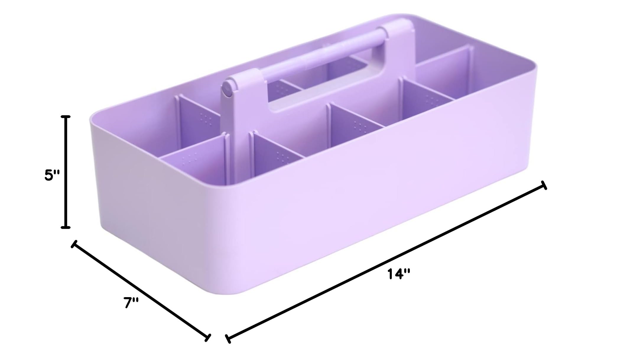 Large Portable Caddy with DIY Dividers - 8 Compartment Storage Organizer Basket for School, Office & Home Supplies - Made in USA (10 Pack, Lavender) - Perfect for Classroom Organization, Craft Storage & Business Supplies Management