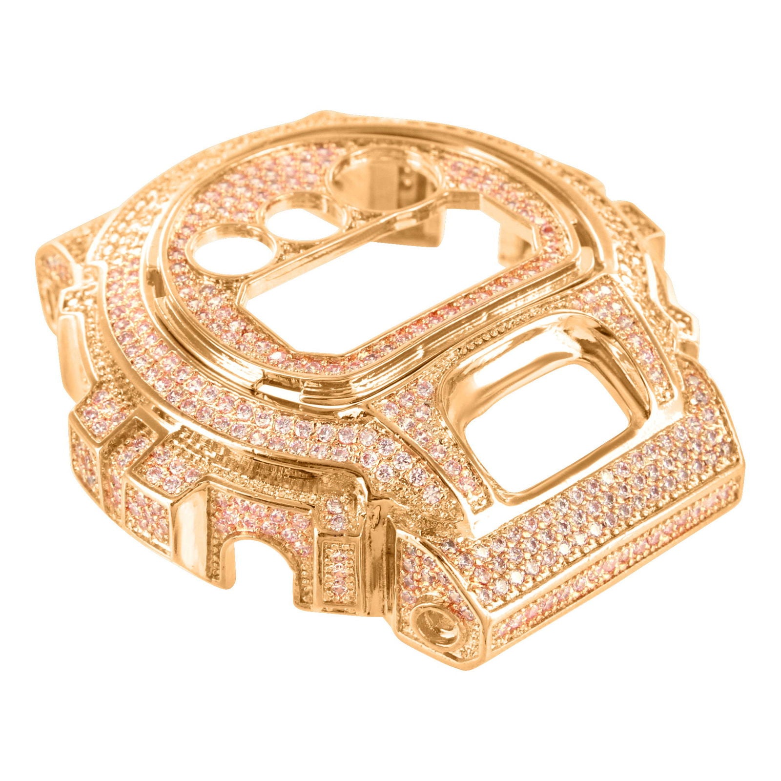 Custom Pink Simulated Stones Bezel Plate for G-Shock DW6900 Watch - Stylish & Durable Replacement Accessory for Men and Women - Perfect for Sports, Work, and Everyday Wear