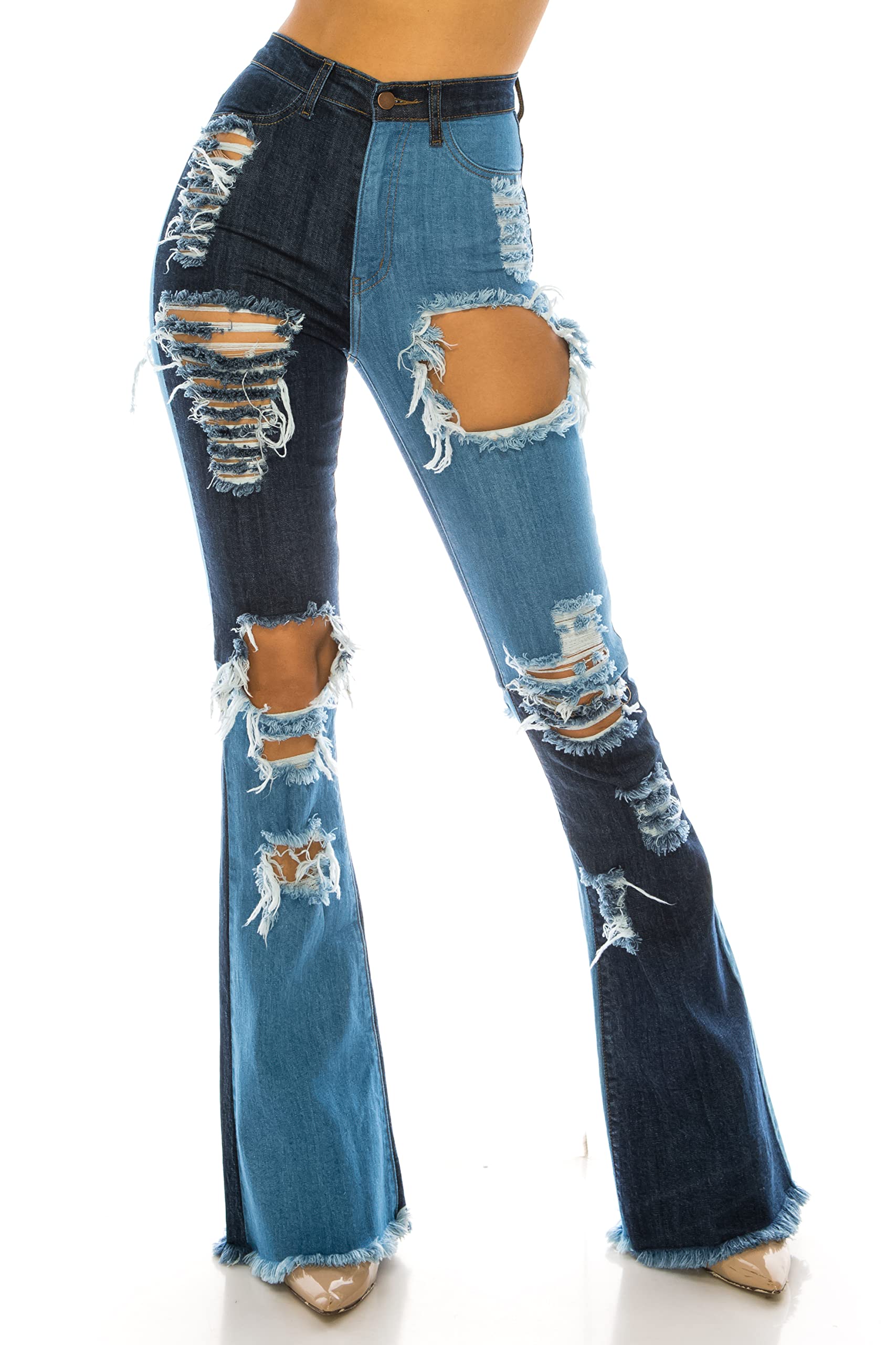 Aphrodite High Waisted Flare Bell Bottom Jeans for Women - Stretchy Wide Leg Bootcut Denim Pants | Casual Outfit, Retro 70s Style, Night Out, Party Wear