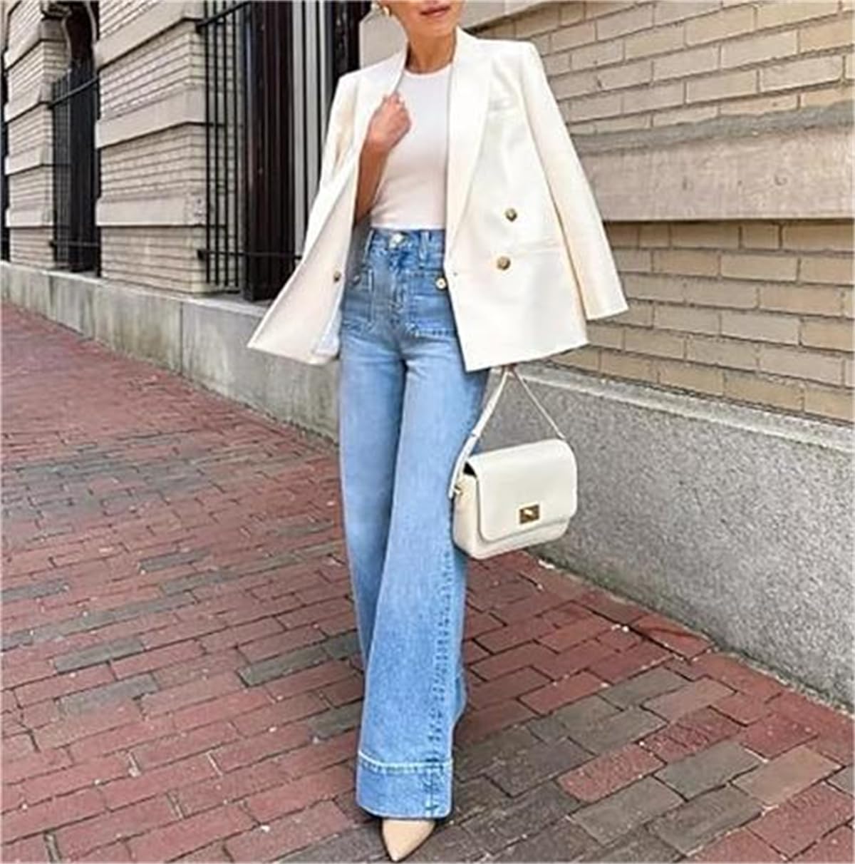 Chiccurva High Waisted Tummy Control Jeans - Sailor Wide Leg & Straight Leg Pants for Women | Comfortable Casual Wear for Office, Dating & Everyday Outfits