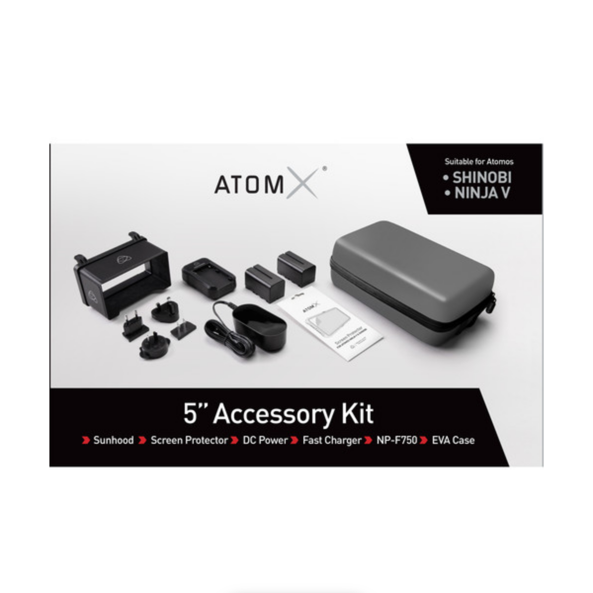 Atomos 5-in-1 Accessory Kit for Shinobi, Shinobi SDI & Ninja V Monitors - Professional Camera Monitor Accessories for Filmmaking & Live Streaming