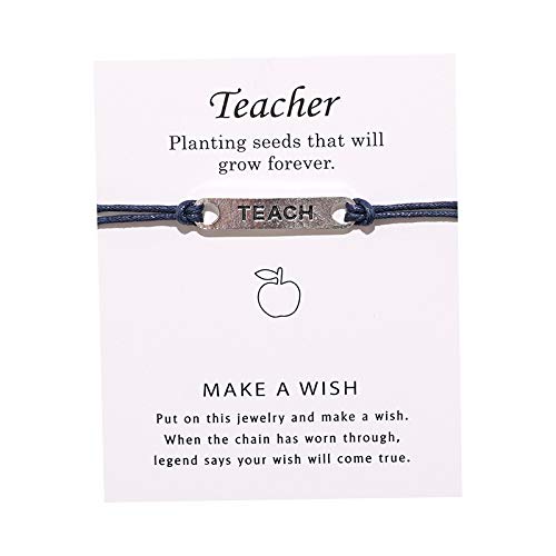 Blessing Card Bracelets for Teachers - Colorful Greeting Wish Bracelets for Men & Women - Perfect Teacher's Day Gift for Classroom, Appreciation Events & Thank You Gifts