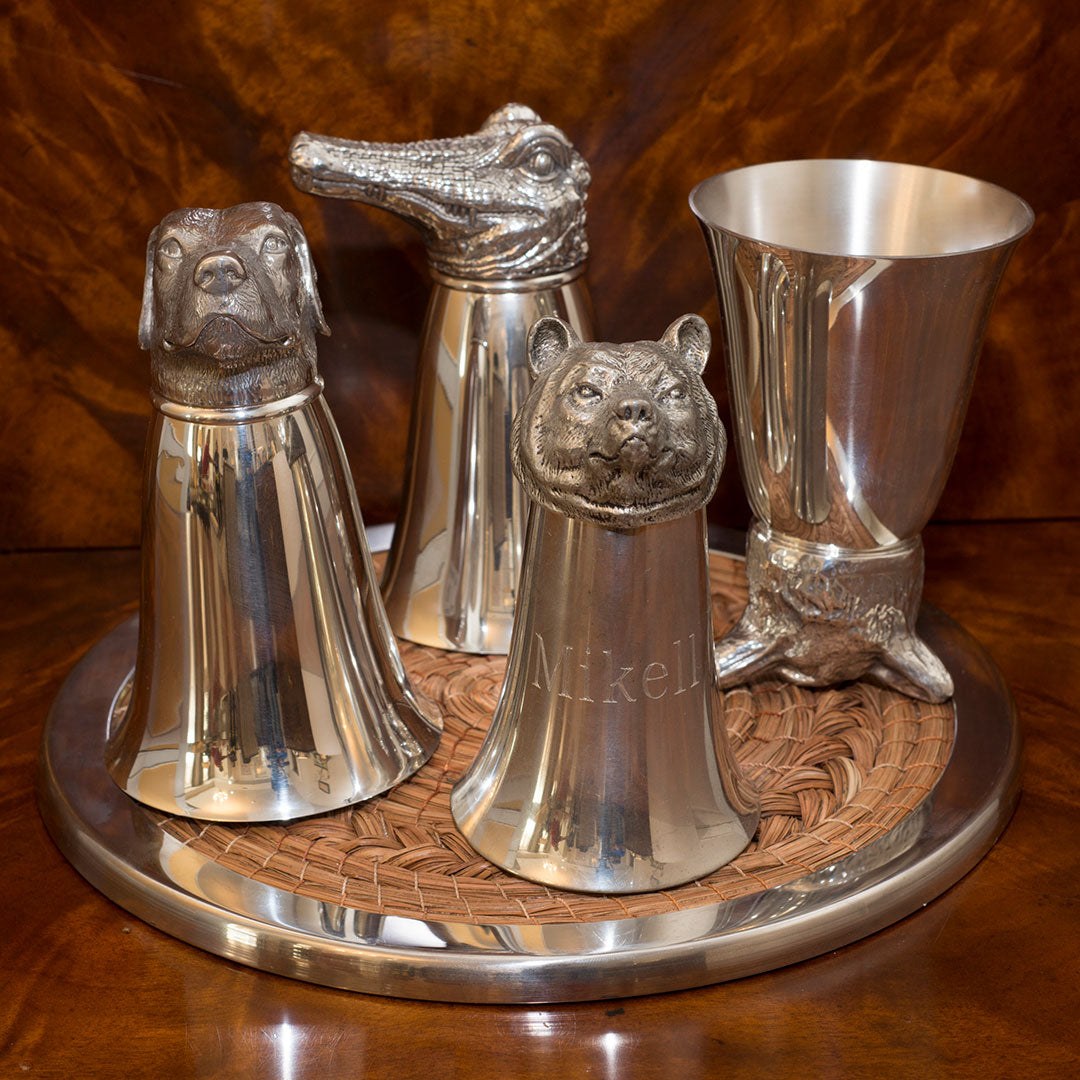 8oz Pewter Bulldog Stirrup Cup - Elegant Equestrian Gift for Horse Riders & Collectors - Perfect for Horse Shows, Polo Matches & Home Decor