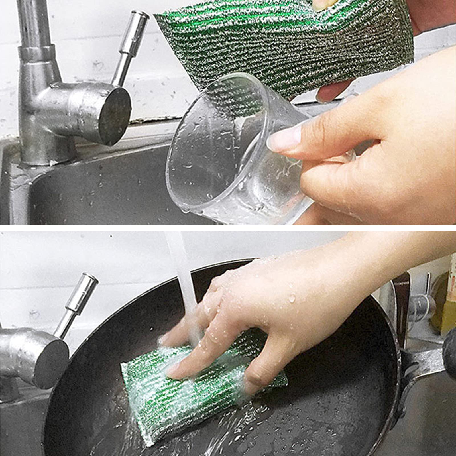 Heavy Duty Non-Scratch Kitchen Scrubbing Sponges - Fast Cleaning Sponge for Dishes, Pans & Cookware - Durable Scrubber for Sinks, Countertops & Stovetops