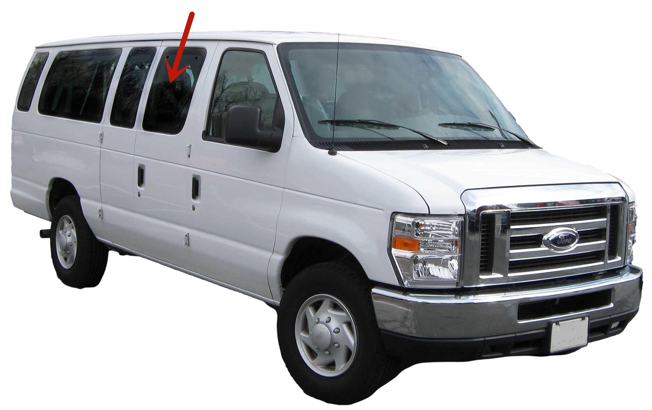 Ford Econoline 1992-2016 Right Side Front Hinged Privacy Glass Window Door Replacement - Compatible with Passenger Side, Perfect for Van Upgrades & Privacy Protection
